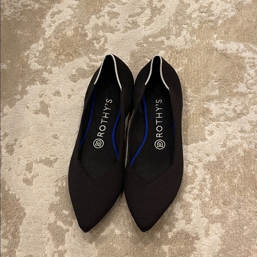Rothy's The Point in Classic Black - White Halo Size 8 - Picture 2 of 7
